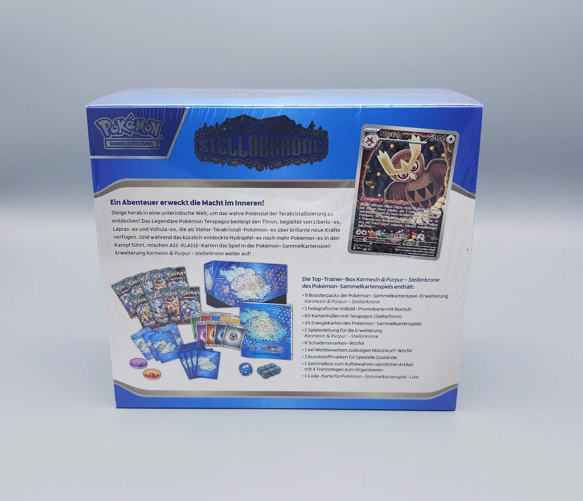Pokémon KP07 Karmesin & Purpur: Stellarkrone | Top-Trainer-Box | Deutsch