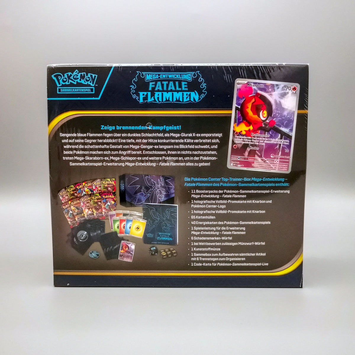 Pokemon ME02 MEGA-Entwicklung: Fatale Flammen | Pokémon Center Top-Trainer-Box | Deutsch