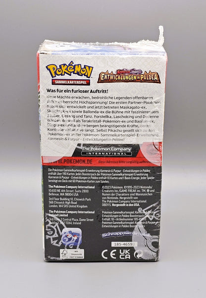 Pokémon KP02 Karmesin & Purpur: Entwicklungen in Paldea | 18 Booster Pack Display | Deutsch - PiRoGamma TCG