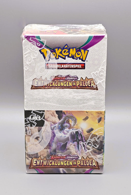 Pokémon KP02 Karmesin & Purpur: Entwicklungen in Paldea | 18 Booster Pack Display | Deutsch - PiRoGamma TCG
