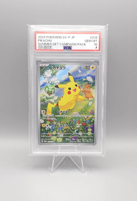 Pokemon Summer is Here | Pikachu Promo SV-P 218 | PSA10 | Japanisch